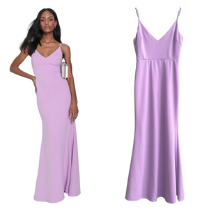 Lulu's Women's Infinite Glory Lavender Maxi Dress Size Small Bridesmaid